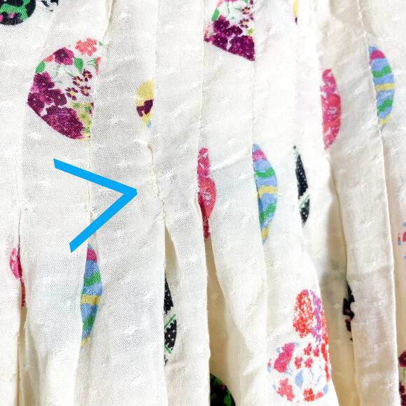 Hofmann Copenhagen Elina Heart Print Skirt Yellow Pleated‎ Elastic Waist Sz 2 - Picture 10 of 14